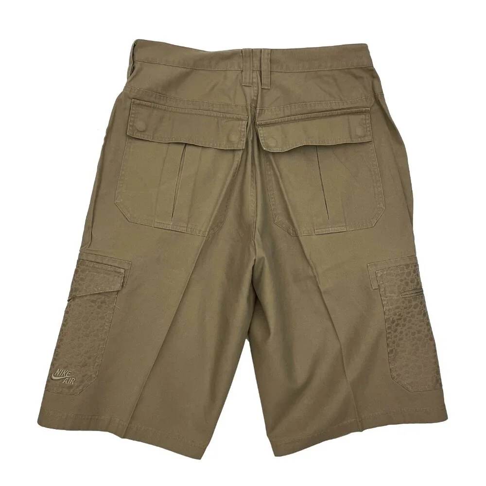 Nike Air Vintage Animal Print Cargo Chino Khaki Shorts Mens 32